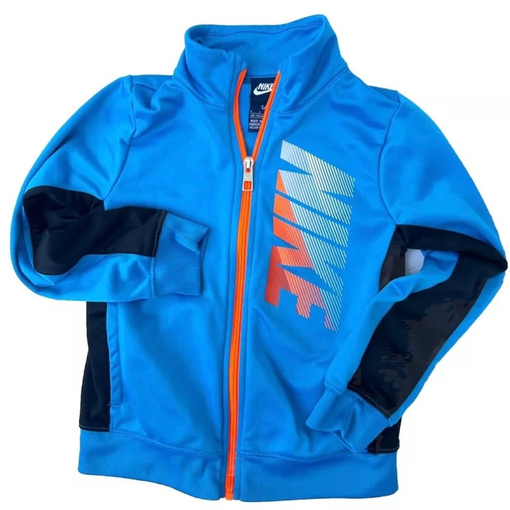 Nike windbreaker track jacket 5 small boys blue full zip collared activewear - Picture 1 of 10